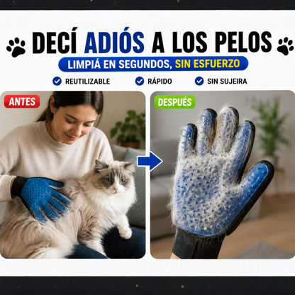 Kit Pelos Fuera | X2 Manoplas - X4 Huellitas - X1 Guante | ENVIO GRATIS
