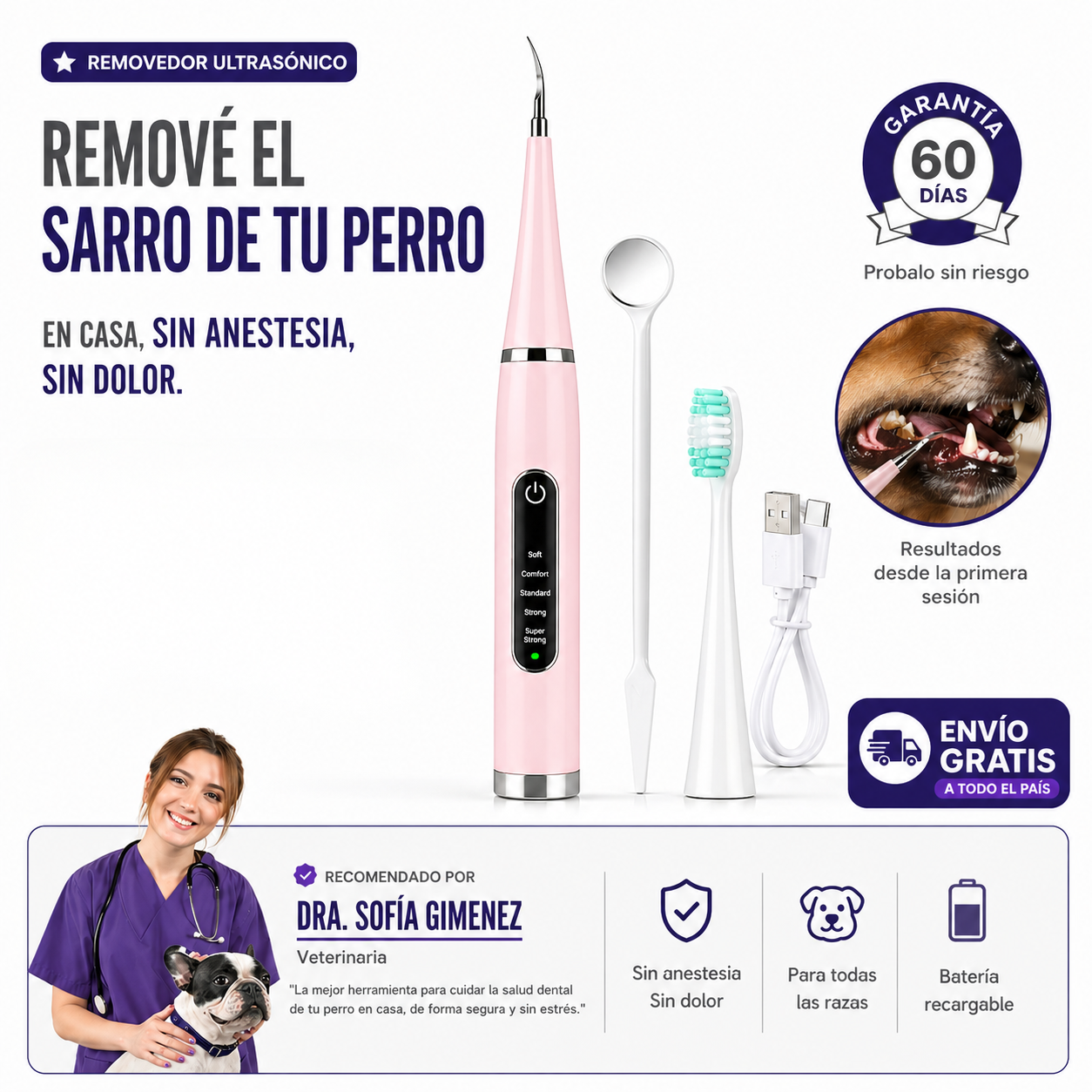 Kit Sonrisa Canina | Removedor Ultrasónico de Sarro